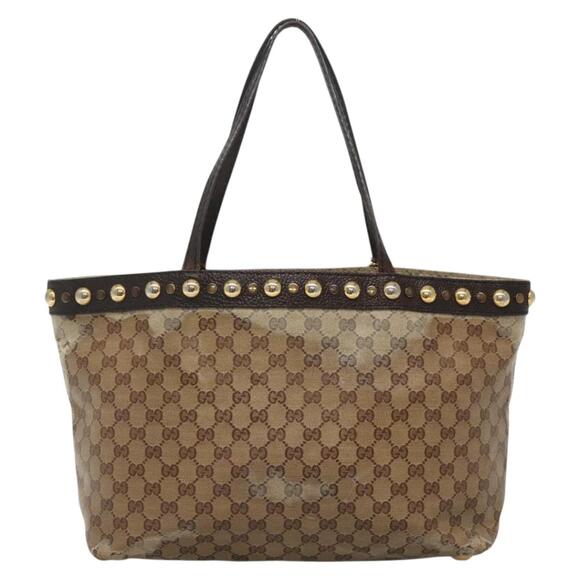 GUCCI GG Crystal Tote Bag Coated Canvas Beige Gold - Picture 3 of 13